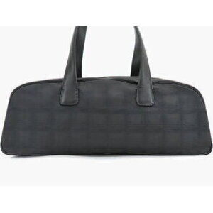 Chanel Bag Line Handbag Boston Black Travel Leather
